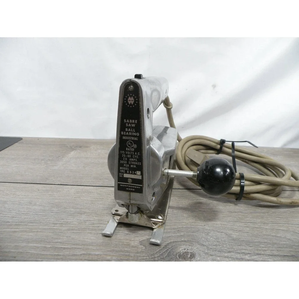 Vintage Powr-Kraft TPC8934 Industrial Sabre Saw Chrome Jig Used
